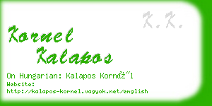 kornel kalapos business card